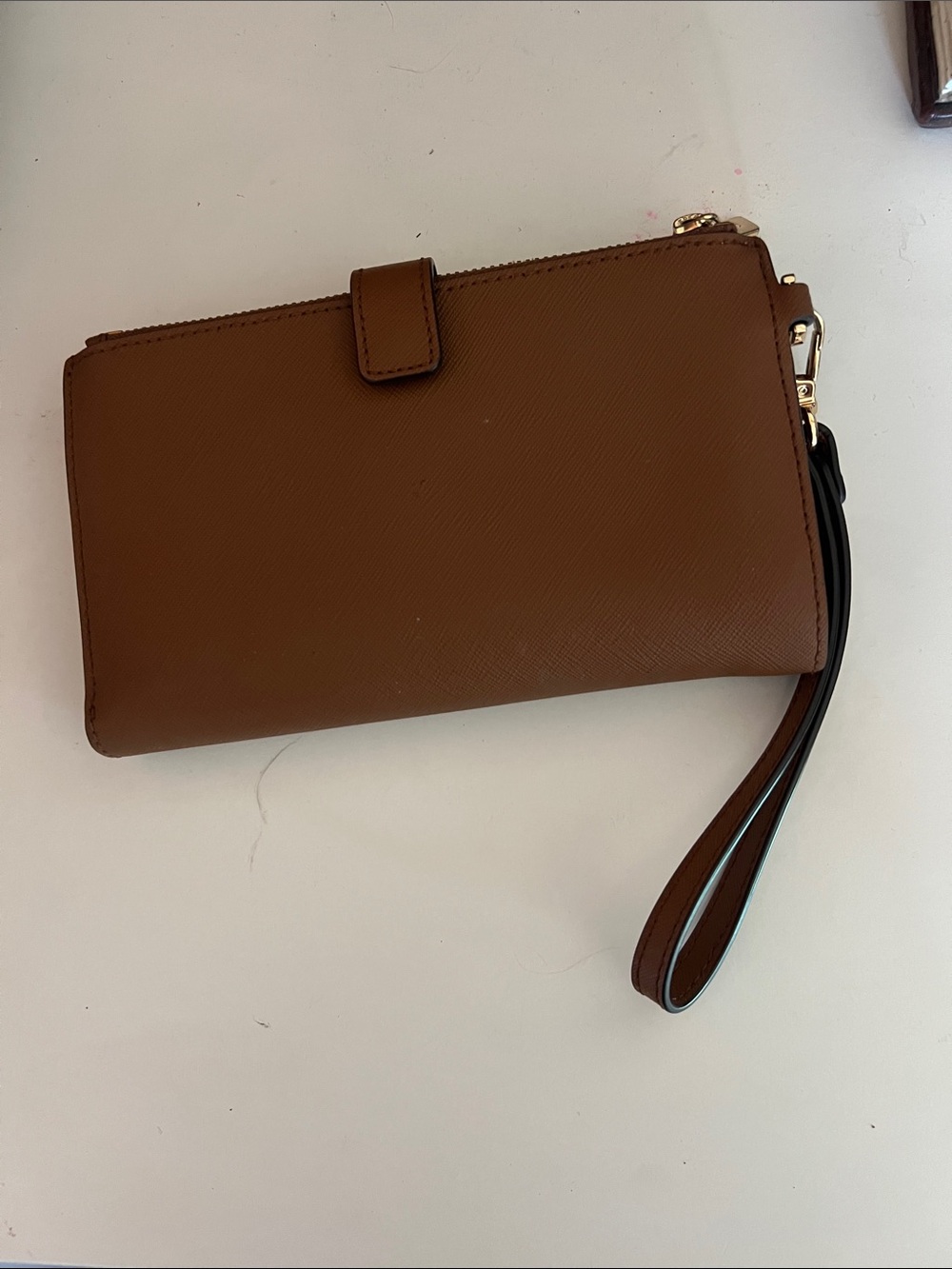 Michael Kors Jet Set Travel Brown Large Double Zip Wristlet Wallet Leather - Picture 2 of 14